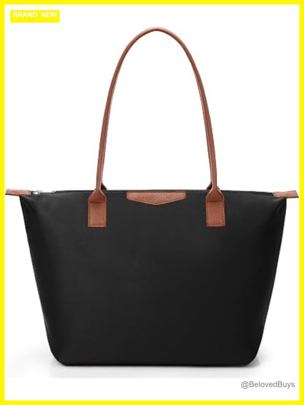 Large Vegan Leather Tote Bag Hobo Shoulder Nylon Handbag for Women Laptop Purse